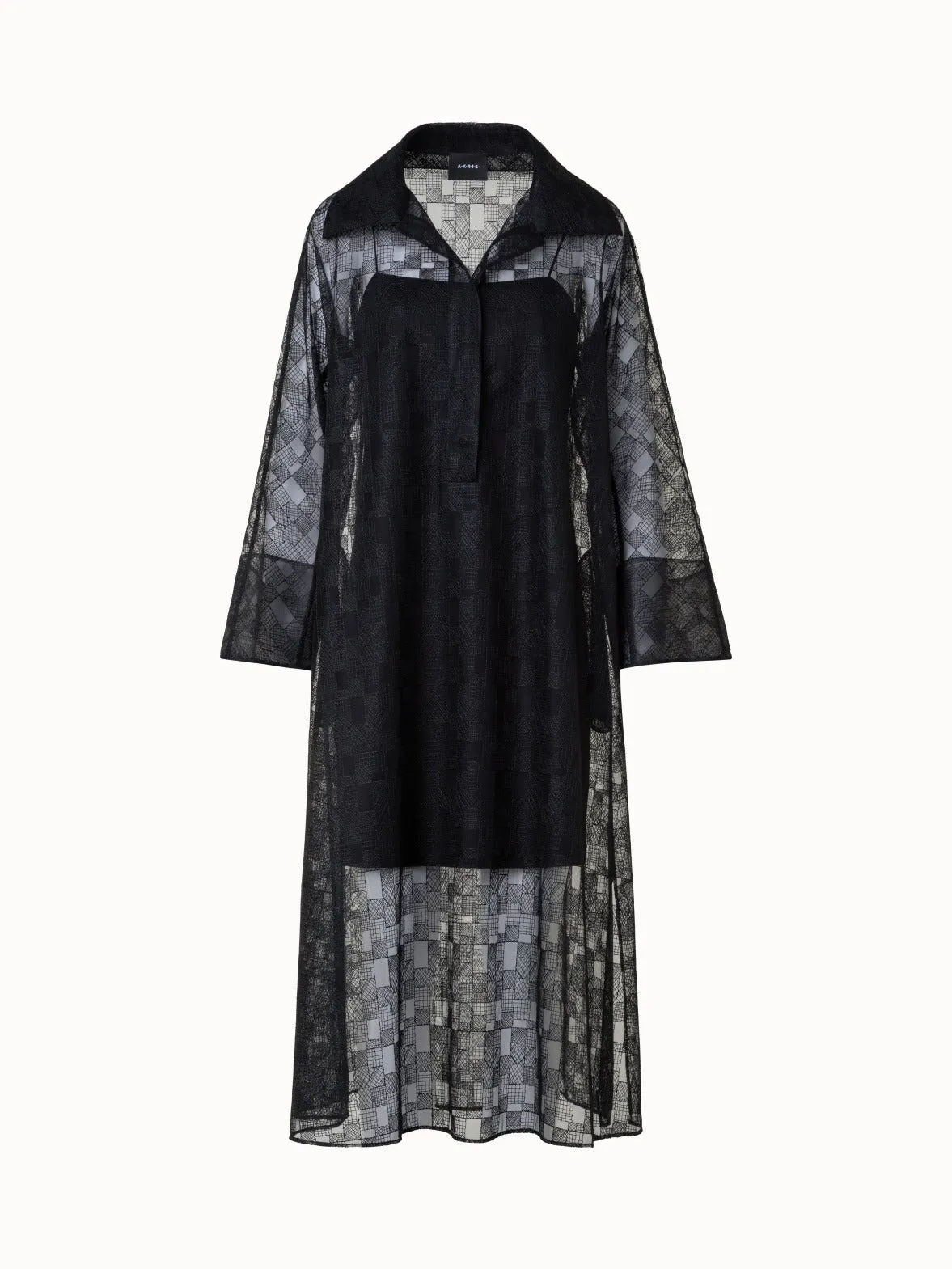 Shirt Dress in Lizzy Grid Embroidery