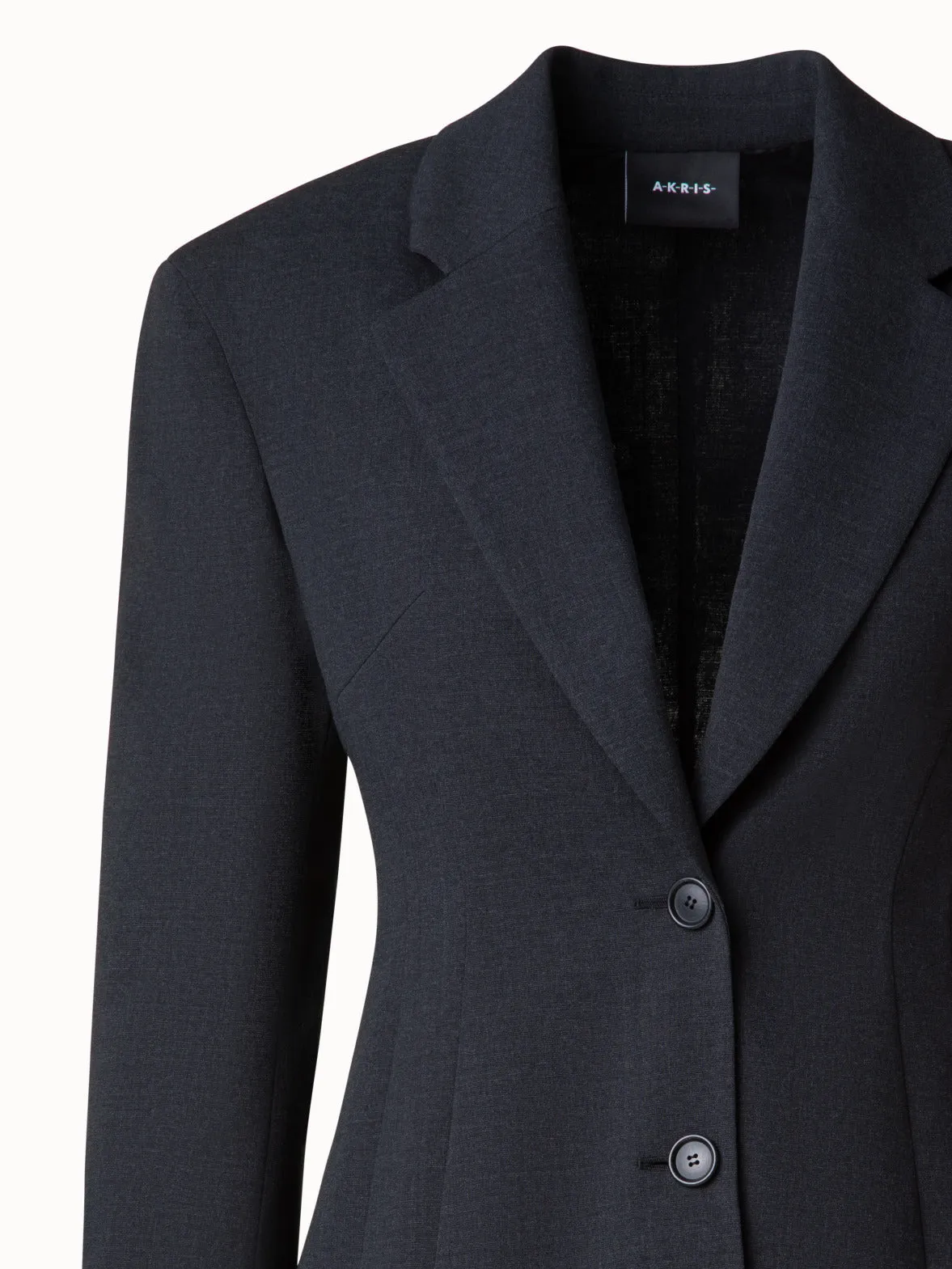 Single Breasted Blazer in Wool Double-Face