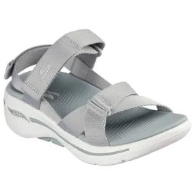 Skechers 140808 Go Walk Arch Fit Sandal - Attra Ladies Sage Textile Water Resistant Vegan Arch Support Thong Sandals