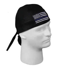 Thin Blue Line Flydanna Headwrap Black