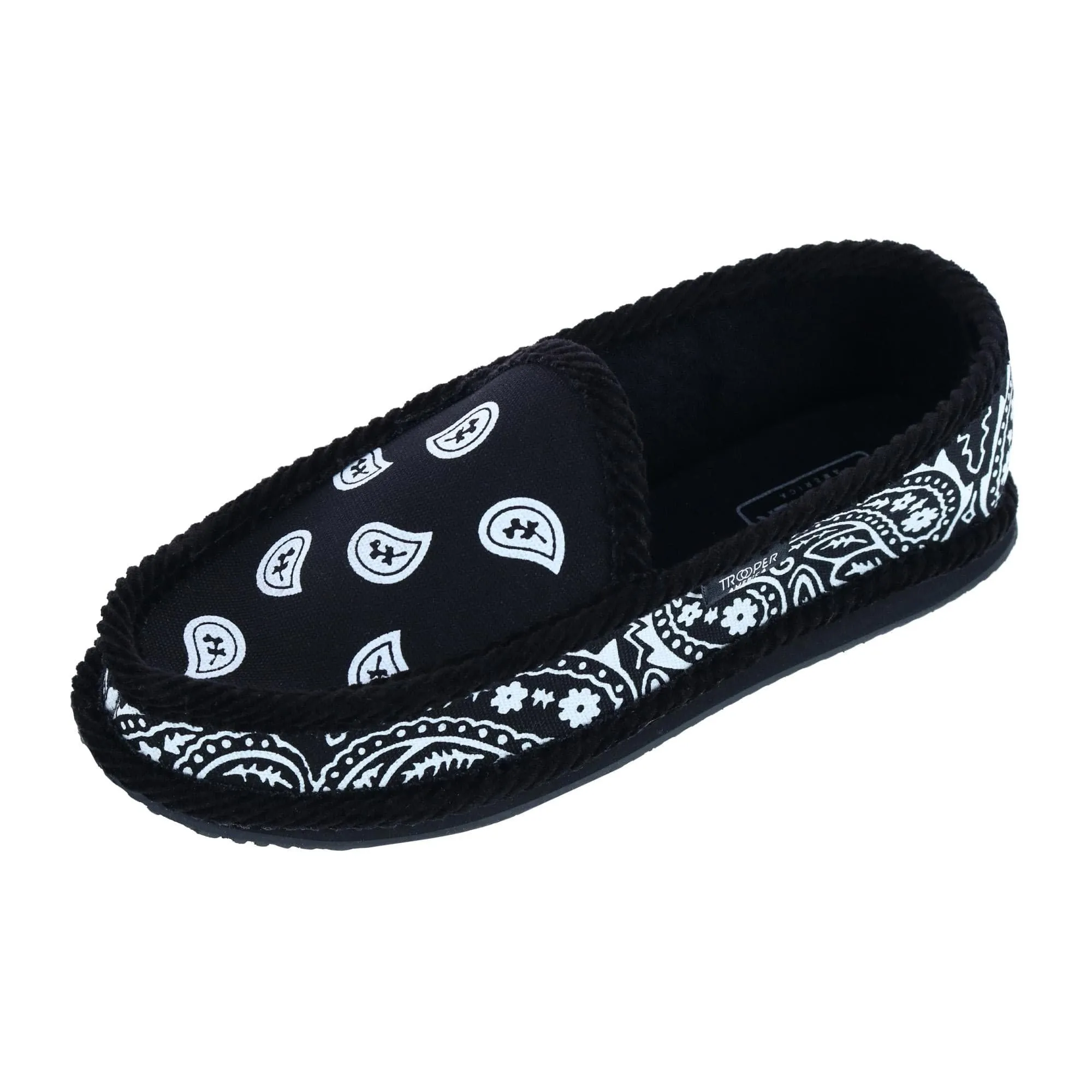 Trooper America Men's Bandana Print Slip On House Shoe Slipper