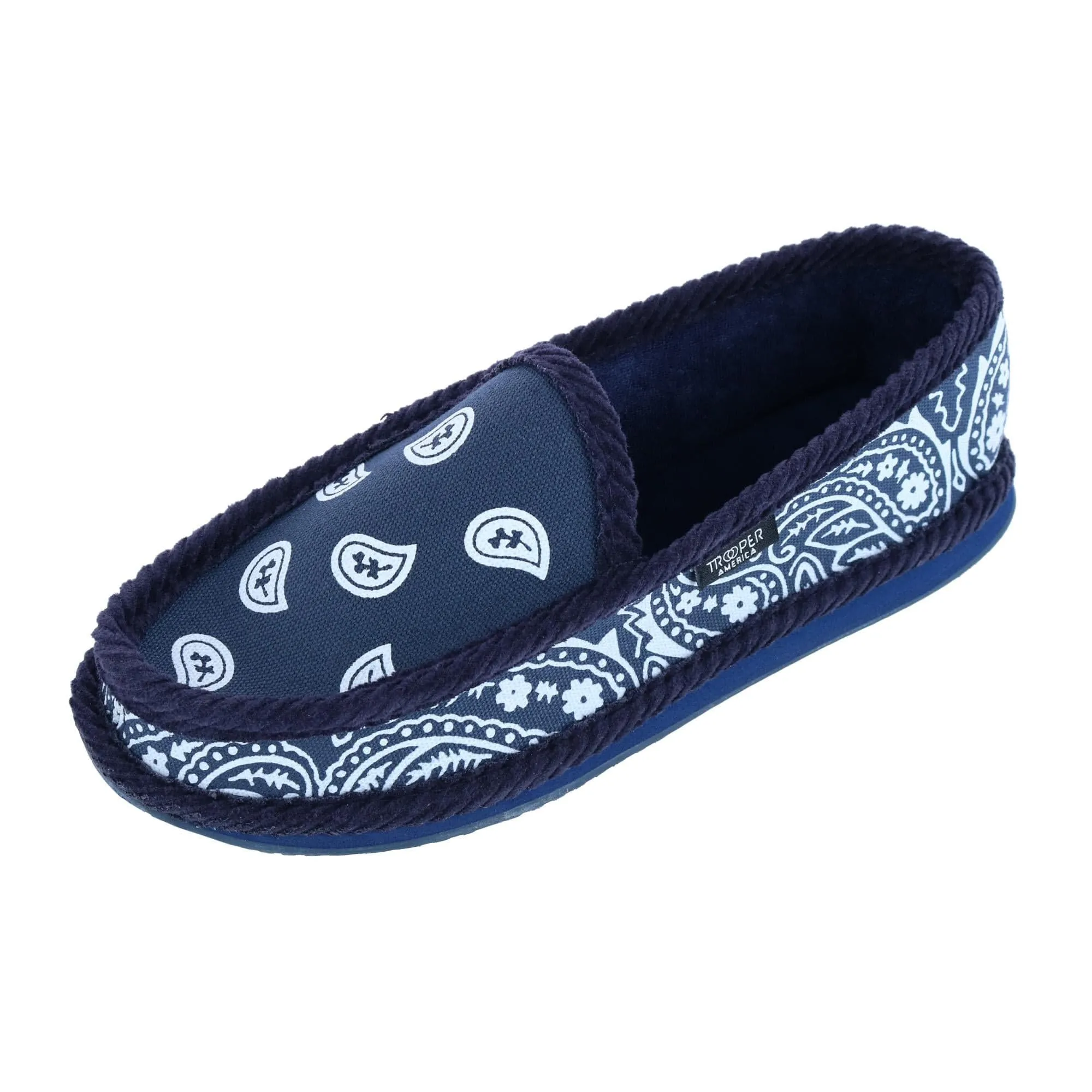 Trooper America Men's Bandana Print Slip On House Shoe Slipper