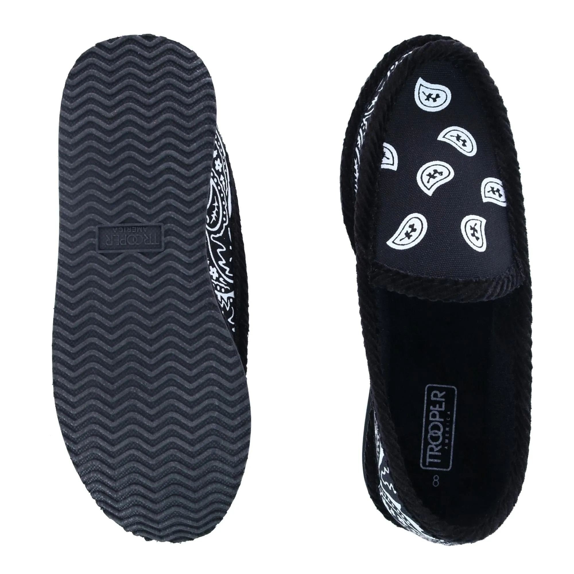 Trooper America Men's Bandana Print Slip On House Shoe Slipper