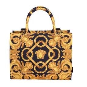 VERSACE- NWT Black & Gold Canvas Medusa Tote