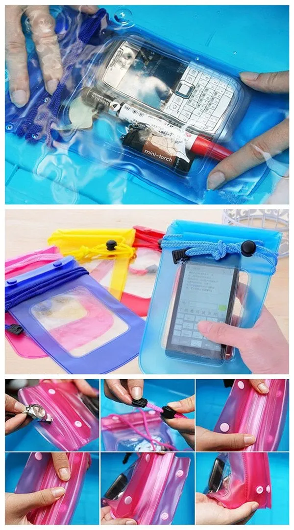 Water Dirt Snow Proof Case Waterproof Protection Underwater Travel Dry PVC Bag Cell Phone Perfectly Size for All Phone