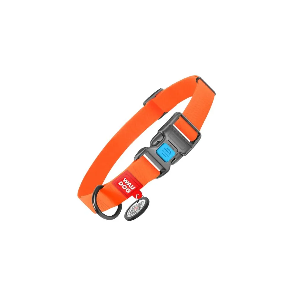 Waudog Waterproof Dog Collar Orange