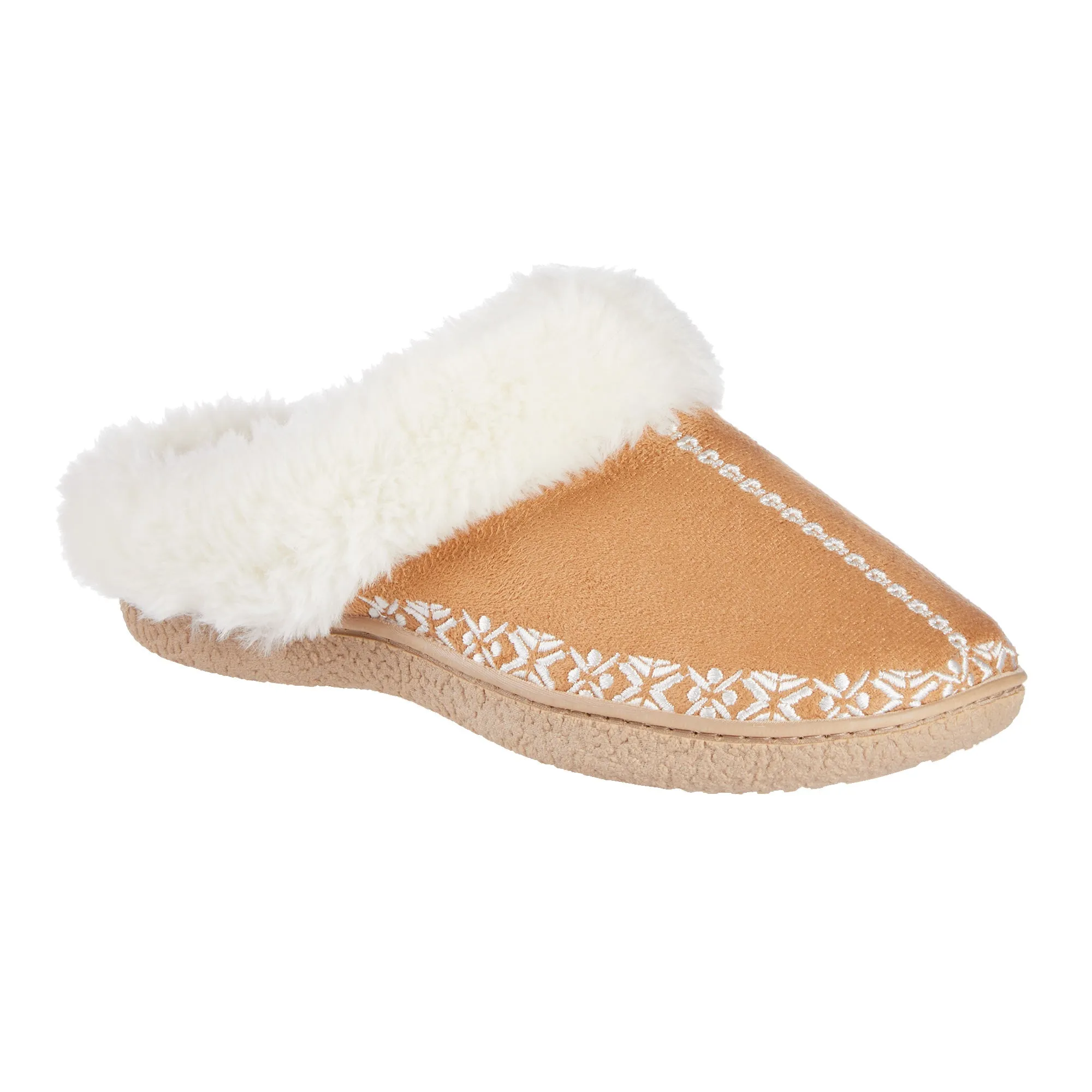 Women's Embroidered Microsuede Clara Clog Slippers