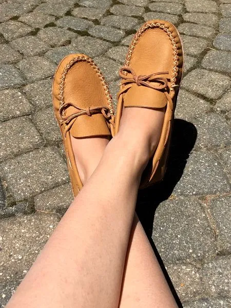 Women's FINAL CLEARANCE Maple Wide Leather Moccasins (5, 6 & 7, 10 ONLY)