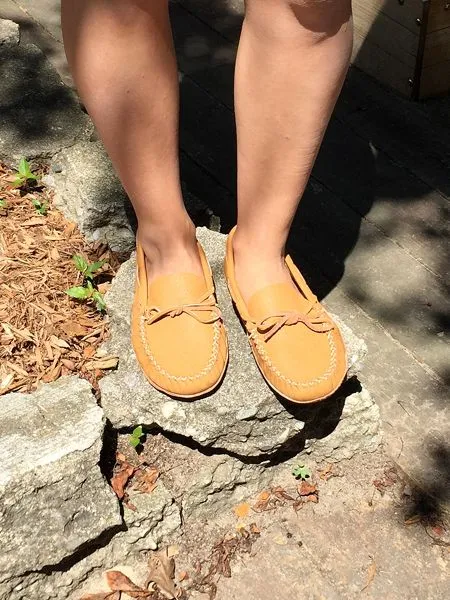 Women's FINAL CLEARANCE Maple Wide Leather Moccasins (5, 6 & 7, 10 ONLY)