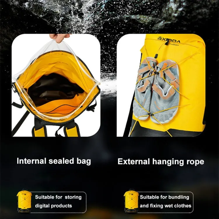 XINDA XD-BAG19 IPX7 Waterproof Outdoor Stream Tracing Backpack Diving Bag, Color: Yellow-26L