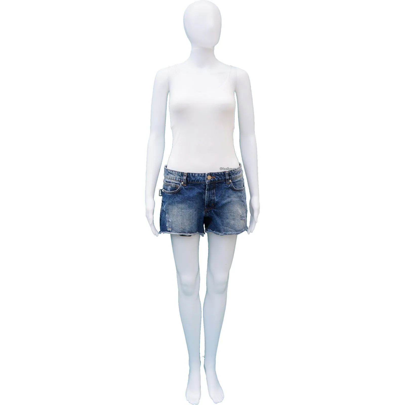 ZADIG & VOLTAIRE DISTRESSED DENIM SHORTS