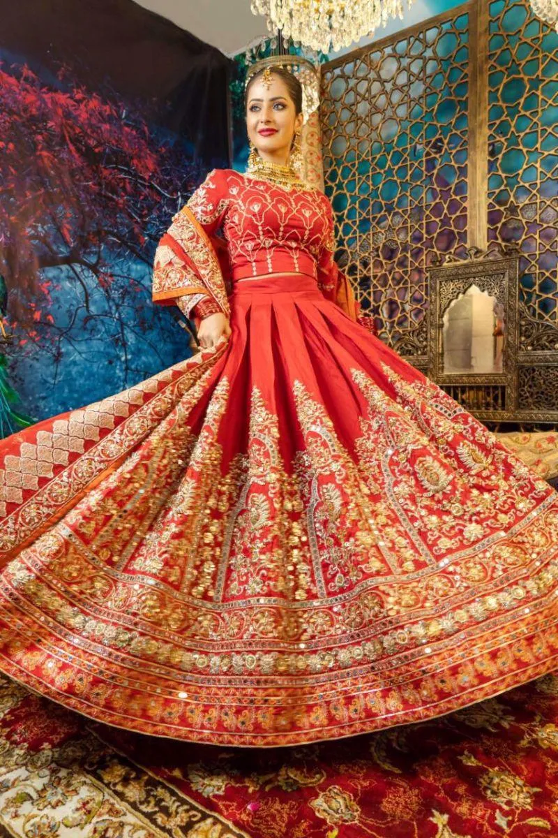 Zahra Ahmad - Kastoori - Red - Silk - 2 Piece